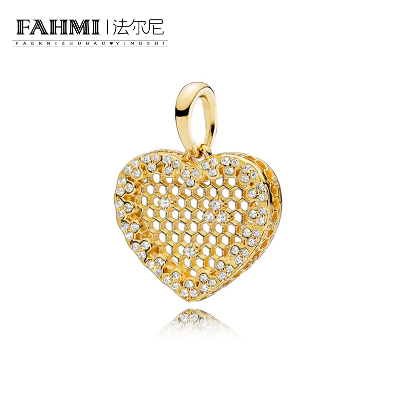 

FAHMI 100% 925 Sterling Silver 1:1 Original Shine Honeycomb Lace Pendant 367111CZ Vintage Elegant Women's Jewelry Wedding Gift