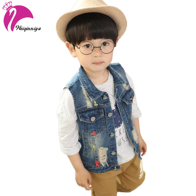 Baby Children Denim Vests 2018 Spring&autumn Boys And Girls Clothing