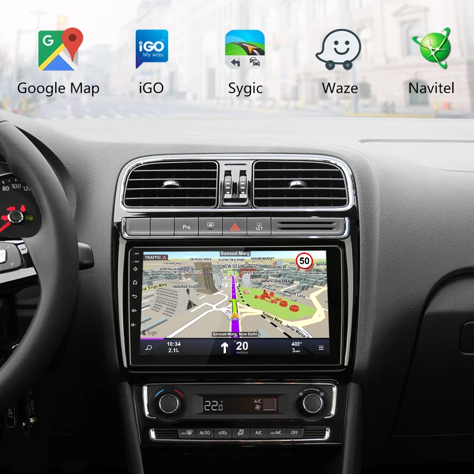 " 2 Din HD сенсорный экран Android автомобильный Радио gps навигация Авто аудио стерео плеер для Volkswagen VW Polo FM с рамкой
