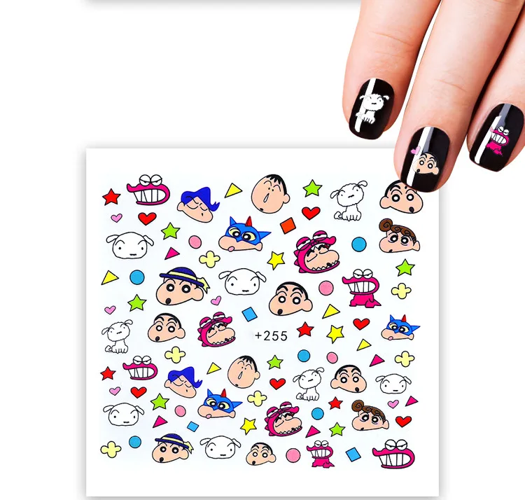 Горячая японские милые Мультяшные накладные ногти прозрачный черный палец дизайн ногтей Дисплей Практика акриловый УФ гель лак инструмент маникюр - Цвет: 6