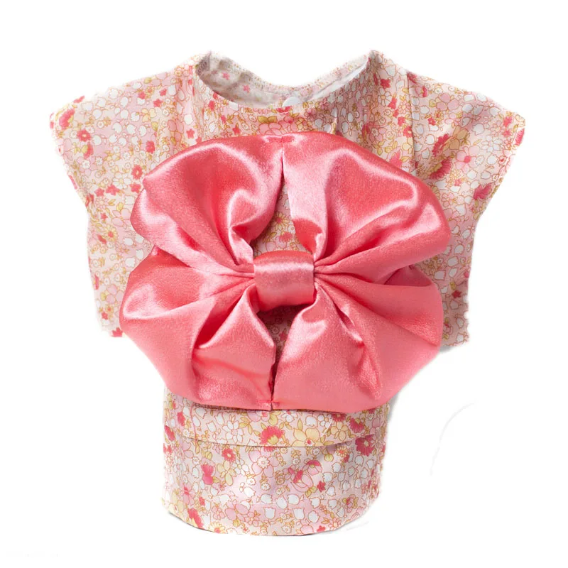 Ethnic Pet Cat Clothes Cute Bowknot Small Floral Kitten Japan Kimono