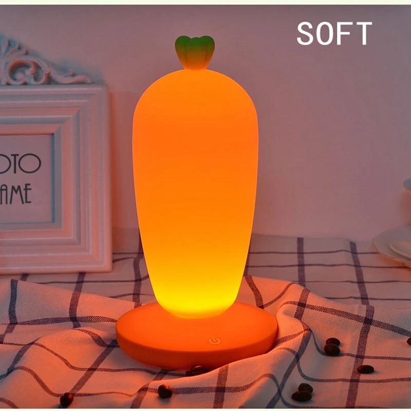 Novelty Little Cute Girl Radish Night Light Touch USB Charging Bedside Table Lamp Atmosphere Eyes Protection Decorative Light (6)