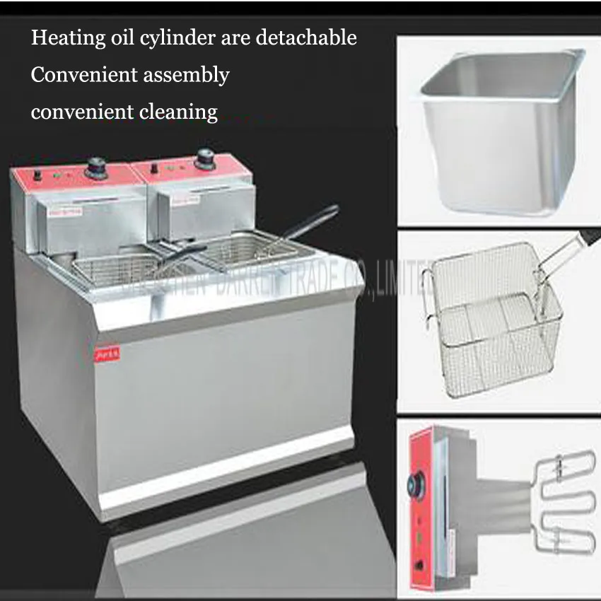 1 шт. FY-902 коммерческих двойной бак открыть Фрайер курица жарки оборудования коммерческих фритюрница