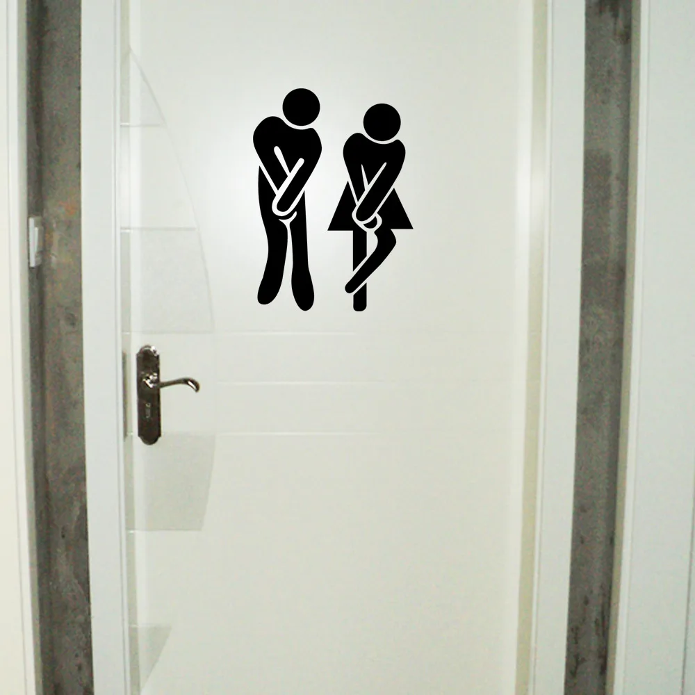 Creative Funny People Art Mural Toilet Sticker Decor Carving Decal for