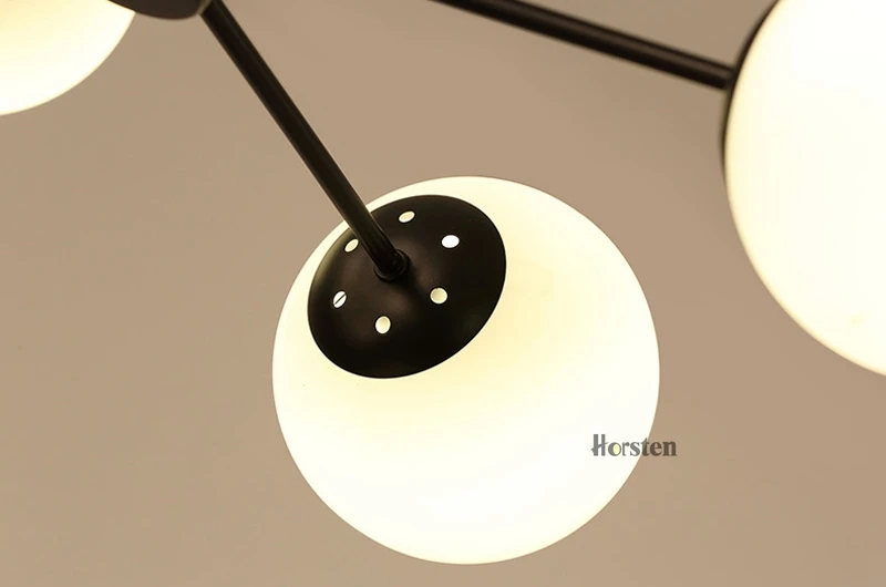 Horsten Nordic Creative Magic Bean Pendant Lights 6812 Heads Glass Ball Pendant Lamp For Living Dining Room Cafe Restaurant E27 (18)