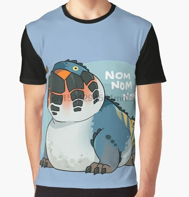 Мужская футболка с принтом Dodogama (Monster Hunter World) коротким рукавом и круглым вырезом