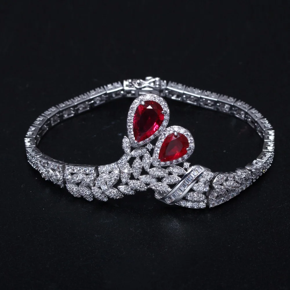 red diamond wedding jewelry sets (8)