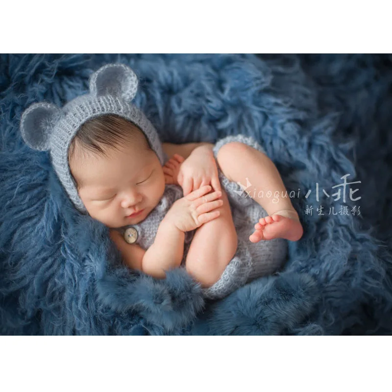 Bonnet Ours Bebe Avec Pantalon Ensemble De Vetements Accessoires De Photographie Salopette Mohair Mignon Bonnet Bonnets Fotografia Accessoires Barboteuse Aliexpress