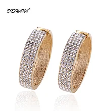 Модные серьги-кольца золотого цвета, винтажные элегантные ювелирные изделия, австрийские стразы, большая роскошная крутая Серьга высокого качества E0215