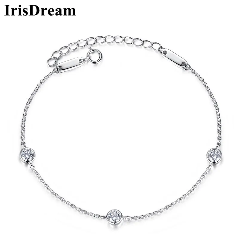 

Hot 2017 Hot Sterling Silver Round AAA Cubic zirconia Bracelets for women Bracelets Bangle Jewelry Gift in Giftbox