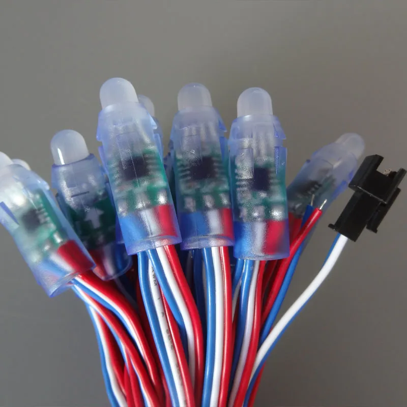 18awg 100 шт/string DC12V Smart WS2811 Bullet led pixel ip68 цветной провод с Голым Проводом/JST/13 5 мм/18