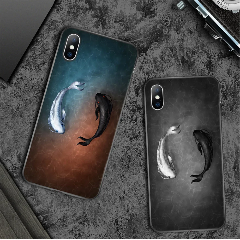 Ottwn милый чехол для телефона для iPhone 11 Pro Max 6 6s 7 8 Plus мягкие Мультяшные из ТПУ кошка ильной рыбы для iPhone X XR XS Max задняя крышка