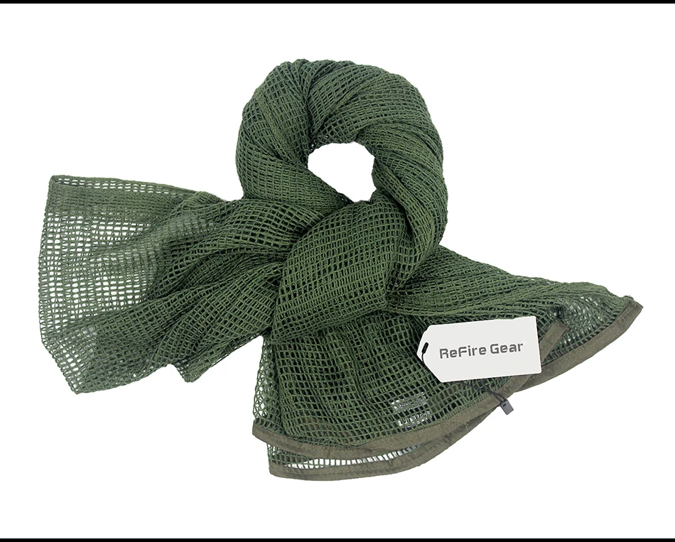 ReFire Gear Arab Military Tactical Mesh Scarf Men US Army Soldiers Combat Camouflage Scarves Conceal Camo Shawl Veil Scarf 190cm mens head wrap bandana