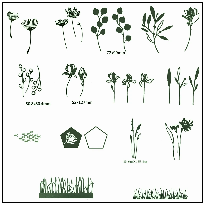 

Wild Plants Flower Spring Mixed Metal Cutting Dies Stencil For Scrapbooking Album Embossing DIY Gift Card Crafts Templates 2019