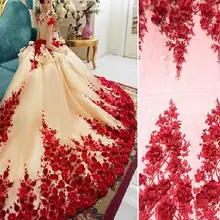 Африканский кружевной Цветочный узор 130-140 см ширина ткань для невесты продается 5 ярдов