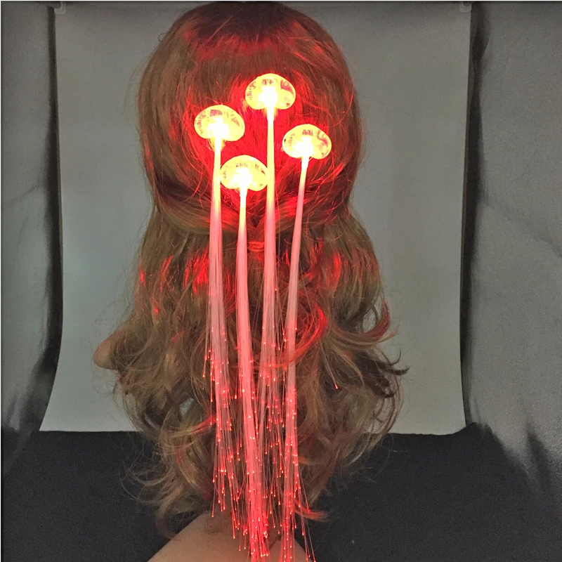 Buy Free Shipping 30pcs/lot LED Braid Hair Clip Novelty Hair Extension by