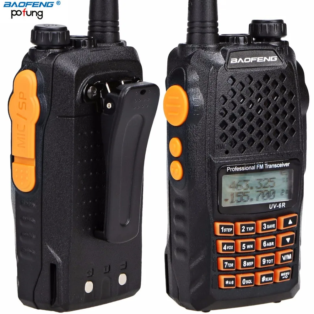 Baofeng uv-6r Портативный Радио pofung uv6r двусторонней S 5 Вт 128ch UHF/VHF Dual Band обрабатываются