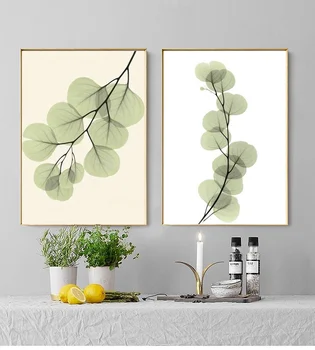 

Plant Leaves Poster Print Landscape Wall Art Canvas Painting Picture for Living Room