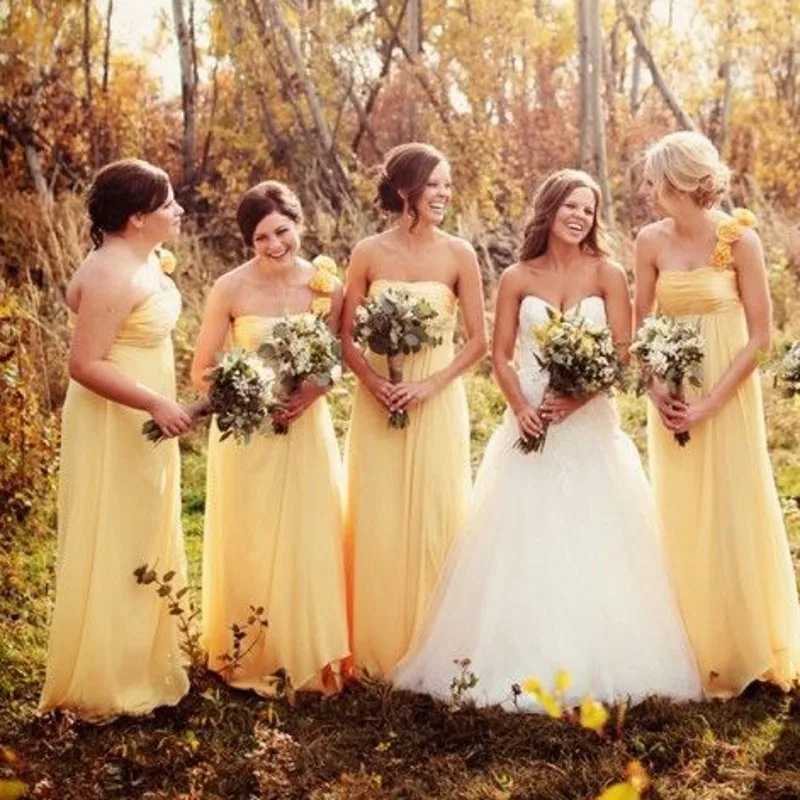 Nuovo Arrivo Semplicemente Senza Bretelle Una Linea Vestito Convenzionale  Chiffon Giallo Abiti Da Damigella D'onore|chiffon bridesmaid dress|yellow  chiffon bridesmaid dressesbridesmaid dresses - AliExpress