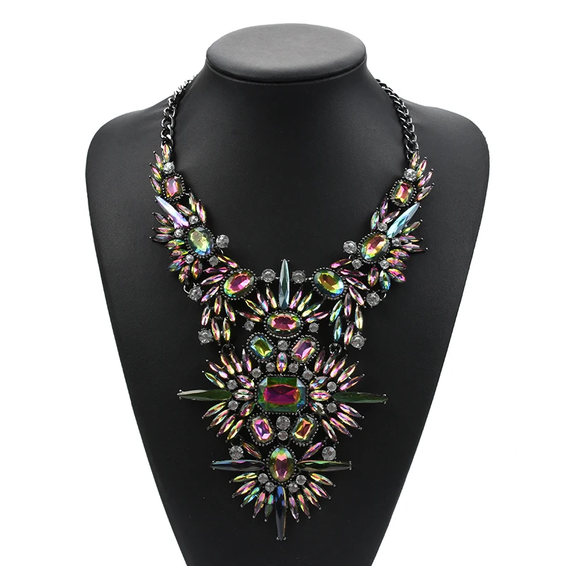 Exaggeration Statement Big Necklaces Pendants Women Fashion Crystal Large Collar Necklace Jewelry Female Indian Choker | Украшения и