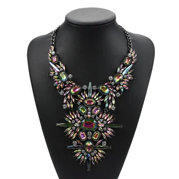 

Exaggeration Statement Big Necklaces Pendants Women Fashion Crystal Large Collar Necklace Jewelry Female Indian Choker Necklace