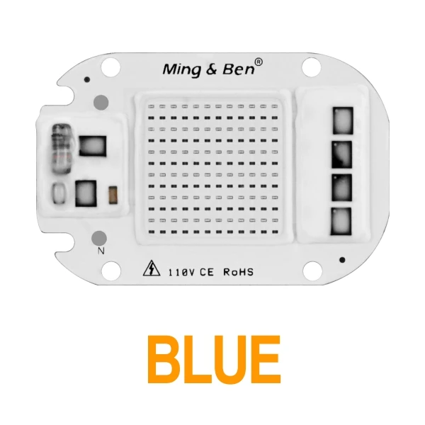 Светодиодный чип COB 20 Вт 30 Вт 50 Вт AC 110 В 220 В Smart IC светодиодный Бисер для DIY светодиодный прожектор лампа дневной белый холодный белый теплый белый - Испускаемый цвет: Blue