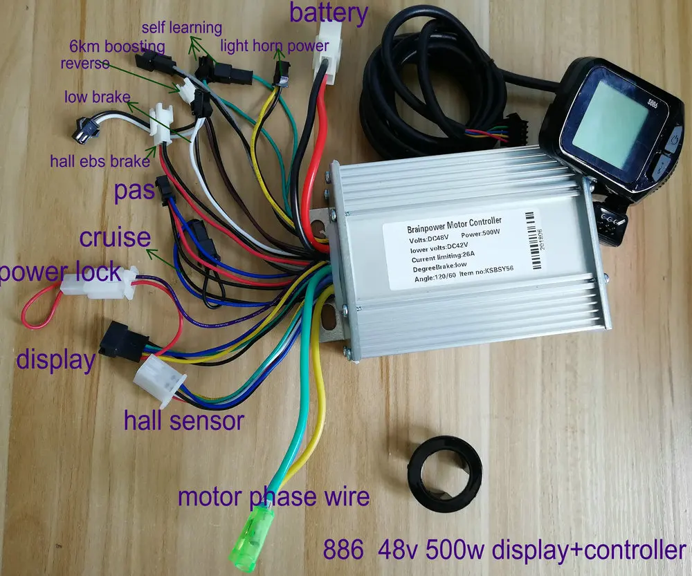 ЖК-дисплей с переверткой дроссельной заслонки+ bldc контроллер 24v36v48v450w/500 W-1000 w для электрического велосипеда, скутера, трицикла, MTB Запчасти, датчик