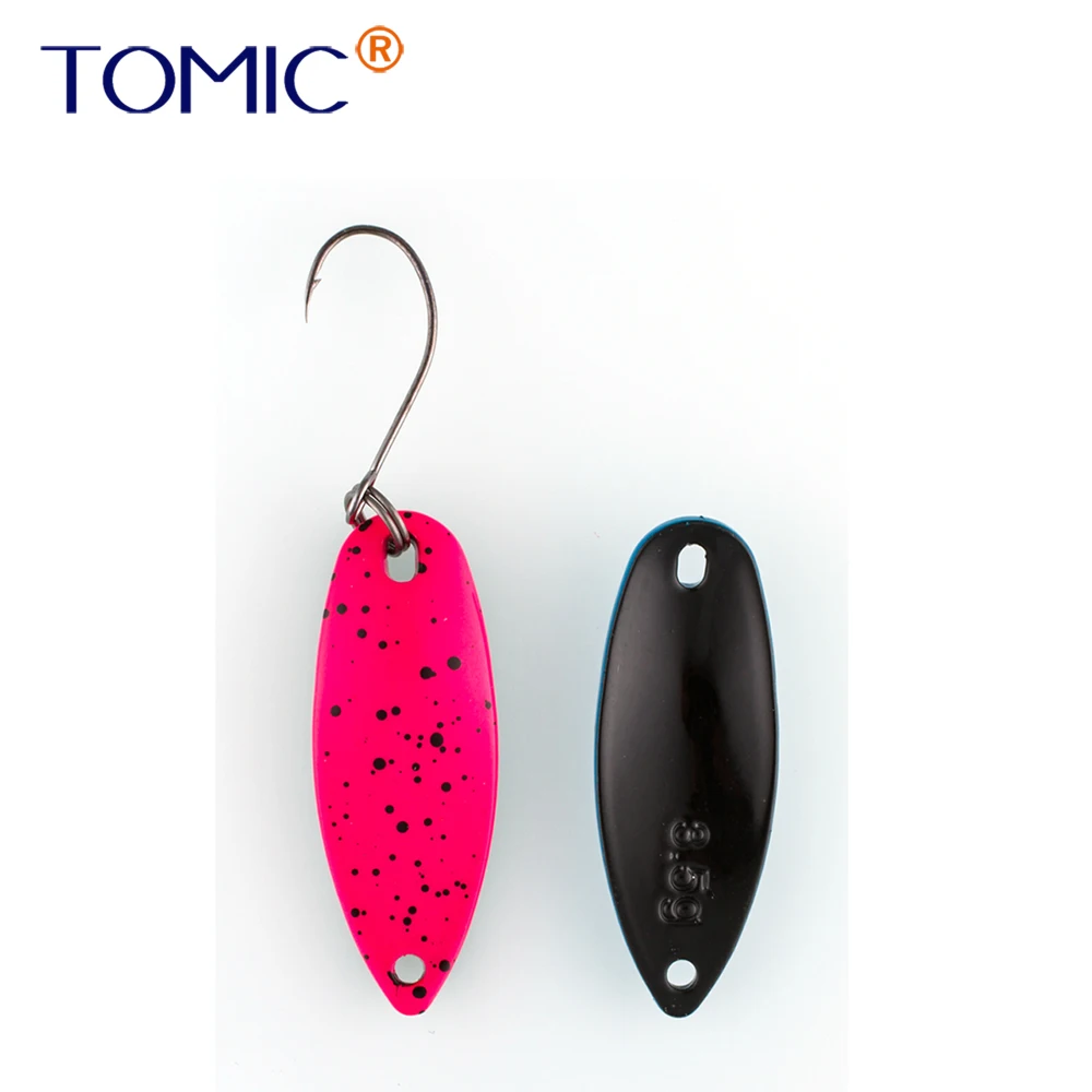 Tomic 1pc casting brass micro fishing spoon 2g 3.5g 5.5g glossy color