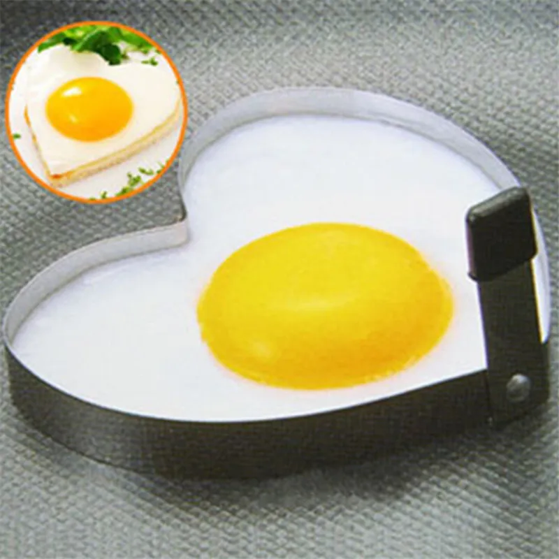 Нержавеющая сталь яйцо в форме сердца Блинные кольца инструменты для приготовления пищи форма для завтрака жареное яйцо Портативные Инструменты для жарки яиц