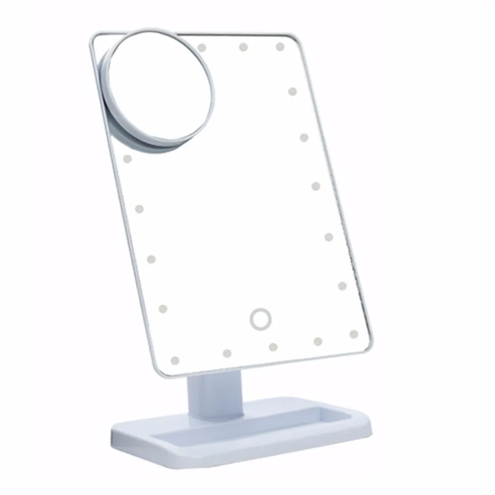 10X Magnifier LED Makeup Mirror Touch Screen Portable 20 LEDs Lighted