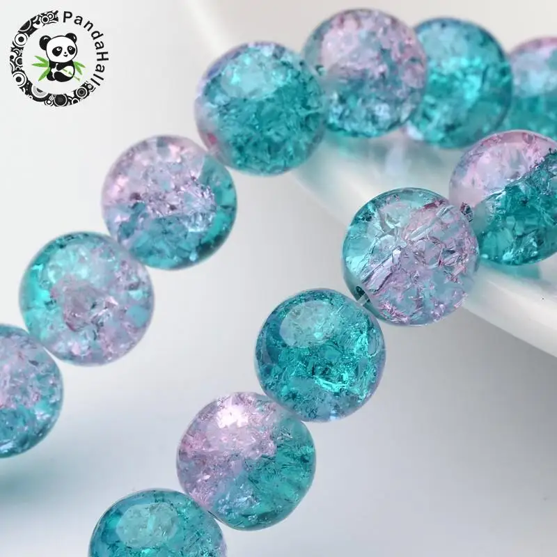 4/6/8/10mm Crackle Glass Beads Strands Round Beads for Jewelry Making DIY hole 1.31.6mm, 31.4