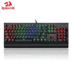 Redragon K557 KALA RGB с подсветкой Механическая игровая клавиатура 104 ключей анти-ореолы синие переключатели