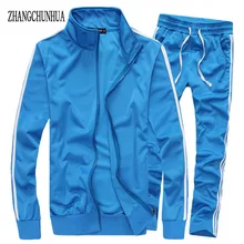 ZHANGCHUNHUA Autumn New Men’s Sportswear Suit Set Zipper Cardigan Jacket + Sporting Two Piece Brand Fashion Casual Big Size 5XL