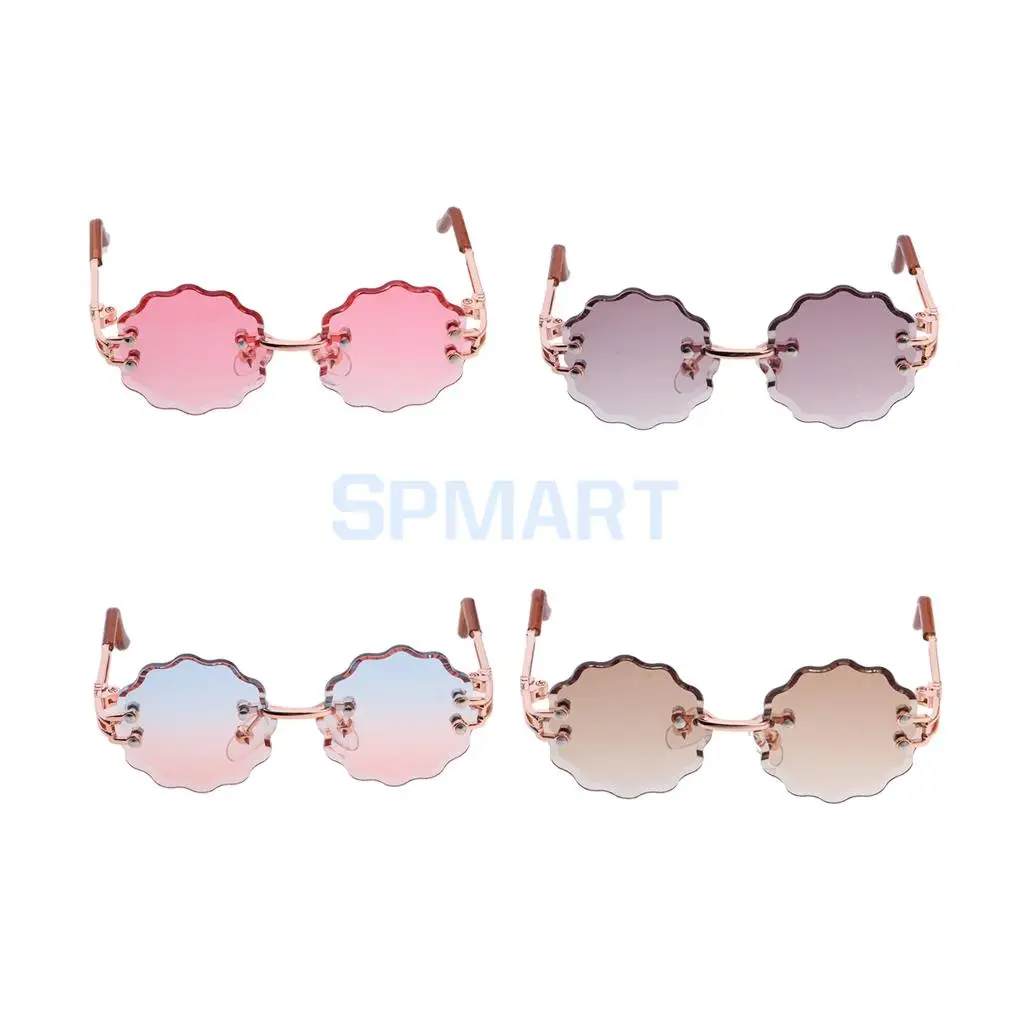 Stylish Metal Frame Glasses Eyewear Wave-shaped Sunglasses For Blythe 12inch Fashion Doll Outfits Dress-up Accessory