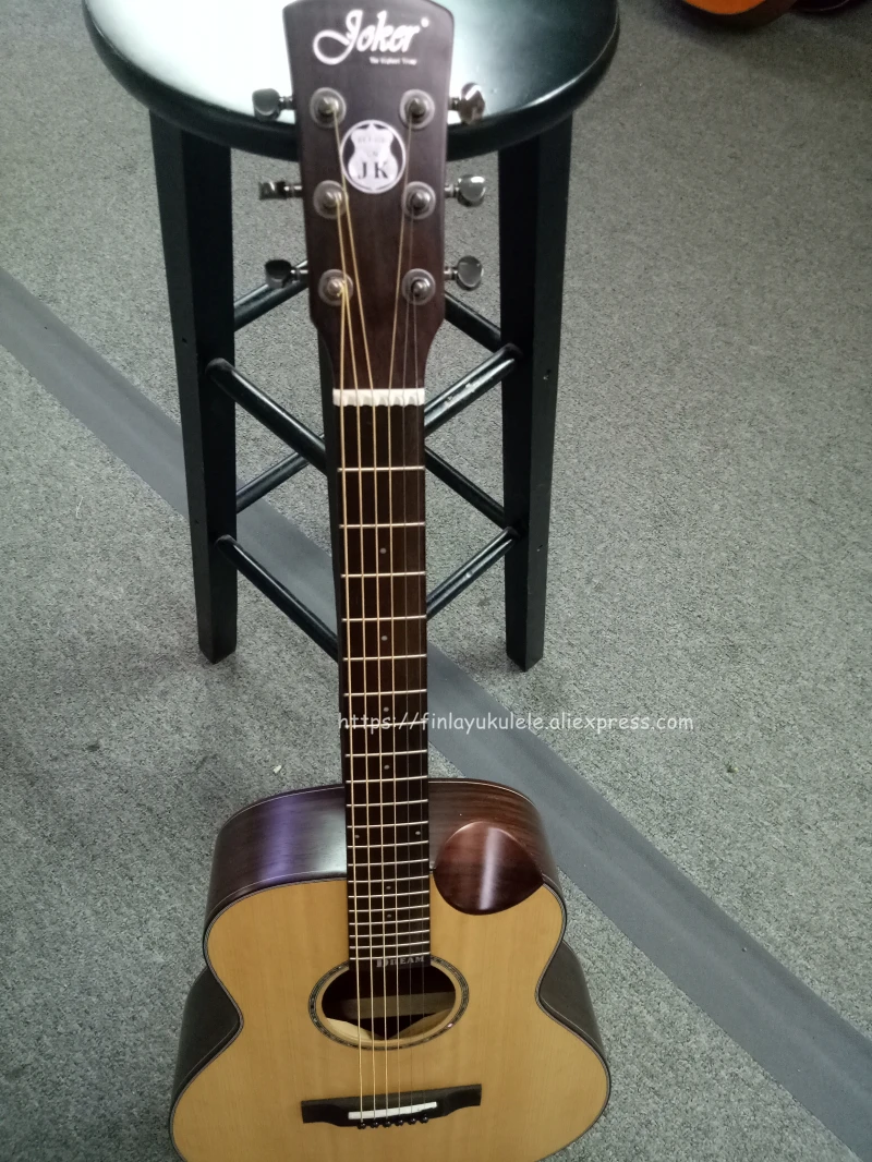 (With video) High End 38 Inch guitar With Solid Spruce top /Rosewood Body,Half cutaway Body,JD-M318SC
