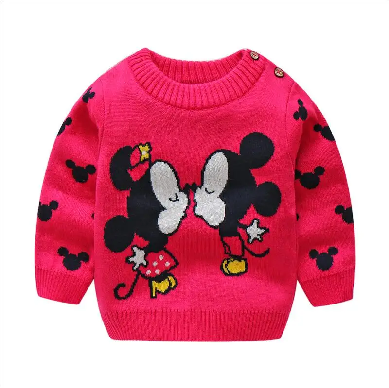 BibiCola baby girl winter clothes toddler baby cartoon sweater jumper kids 0-neck pullover tops fall winter clothes velvet coat
