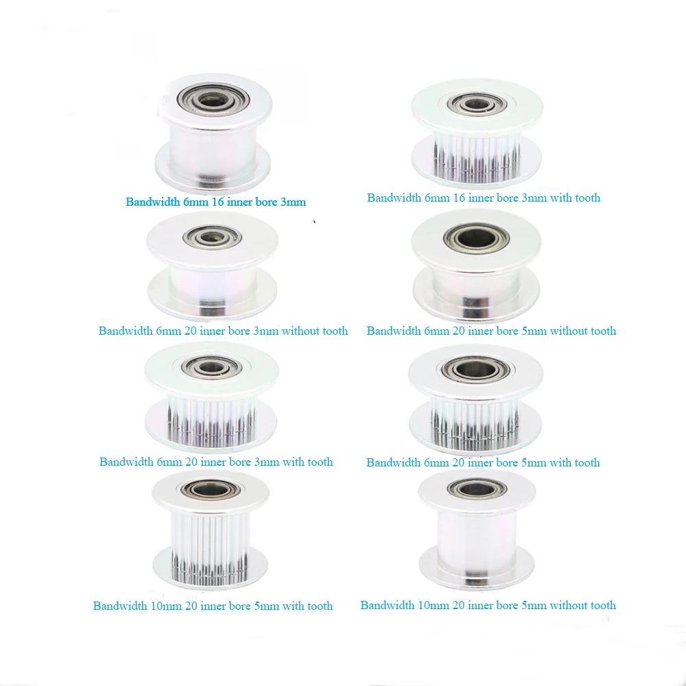 

2GT20 Gear Tooth 3D Printer Accessories Synchronous Wheel Type H Pulley Driven Wheel Wheel Idler Pulley Perrin 6mm/10mm