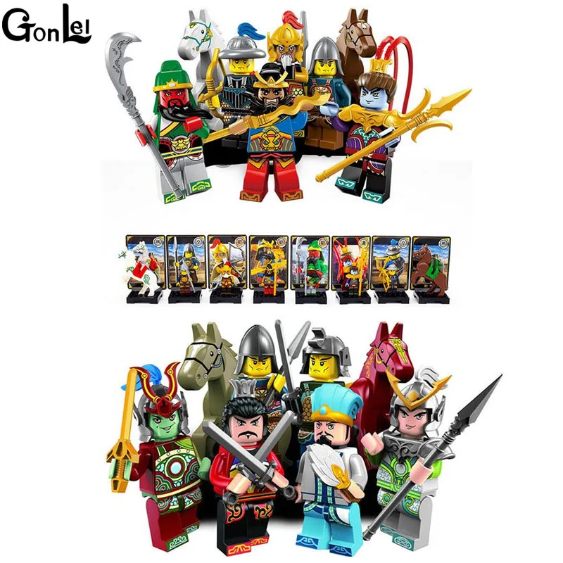 

(GonLeI) 8PCS/set New Enlighten 1501 AB One of China Romance the Three Kingdoms Building Blocks Toys For Children