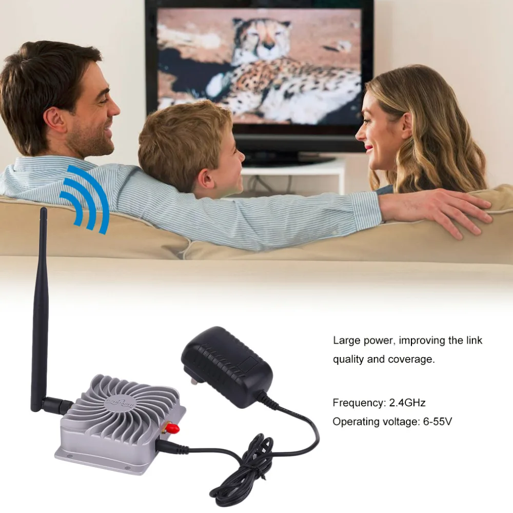 

2.4GHZ Super Long Range High Speed IEEE802.11b/g/n WiFi WLAN Signal Booster 5W Wifi Wireless Broadband Amplifier Silver