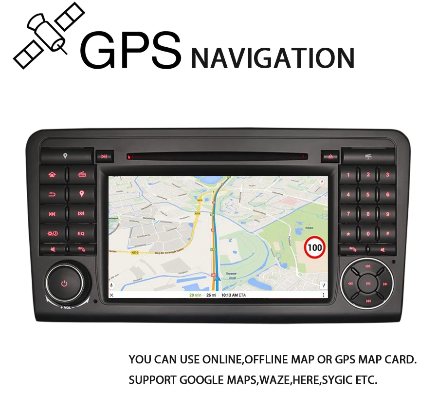 Best Android 8.0 Car Stereo DAB+CD GPS SatNav OBD WiFi 4G Radio RDS BT DVD SD Car DVD player for Mercedes Benz ML Class W164 4
