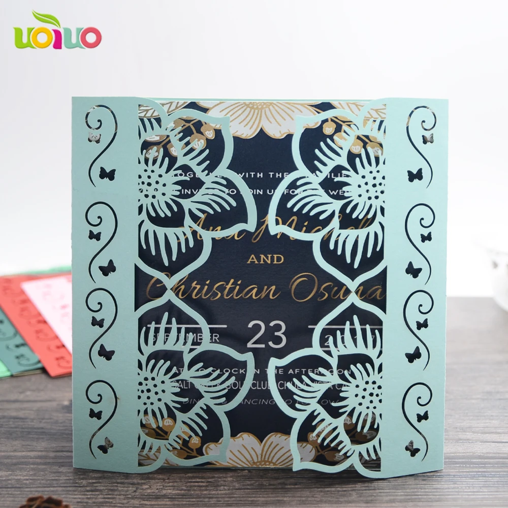 DIY customzied inc42 Складная лазерная резка Цвет белый свадебные пригласительные