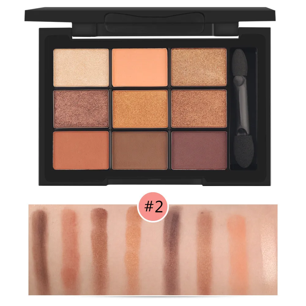 Тени для век pallette nude 9 цветов новые косметические матовые кремовые тени набор гирлянды для макияжа набор кистей для теней