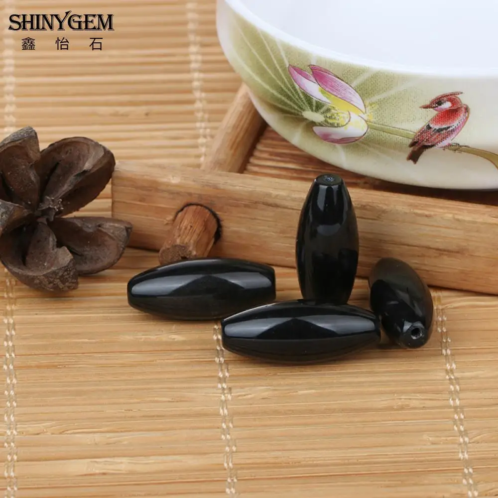 ShinyGem 8*20 мм черный обсидиан бусины тонкий колонна натуральный обсидиан камень бусины для изготовления ювелирных изделий оптом много оптом 5 шт./лот