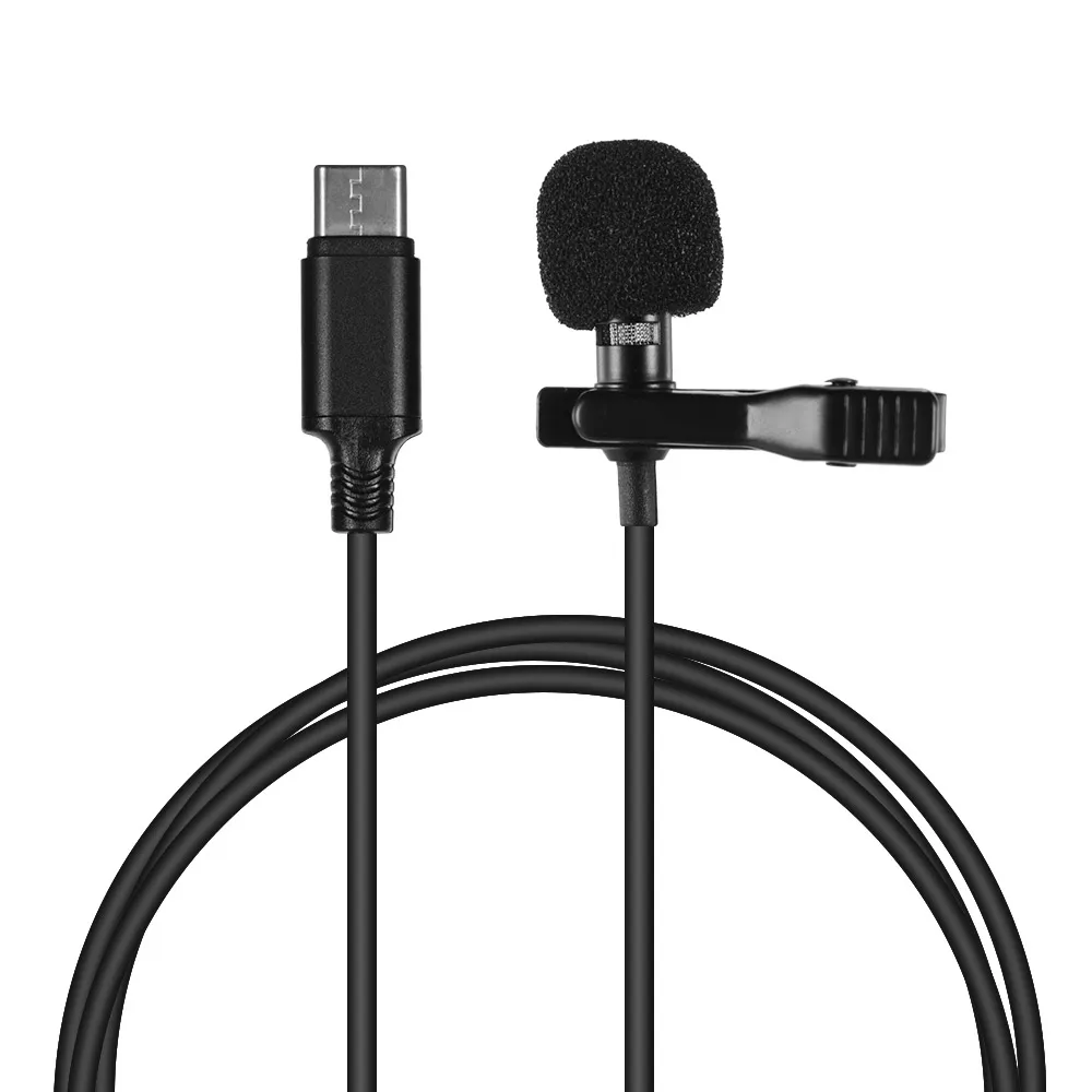 Мини петличный конденсаторный микрофон с зажимом разъемом Type C для смартфонов