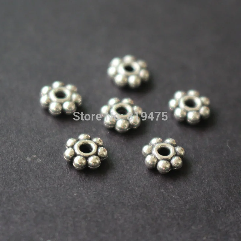 

50pieces 6.5mm space beads anti-silver color zinc alloy spacers jewelry findings for jewelry making