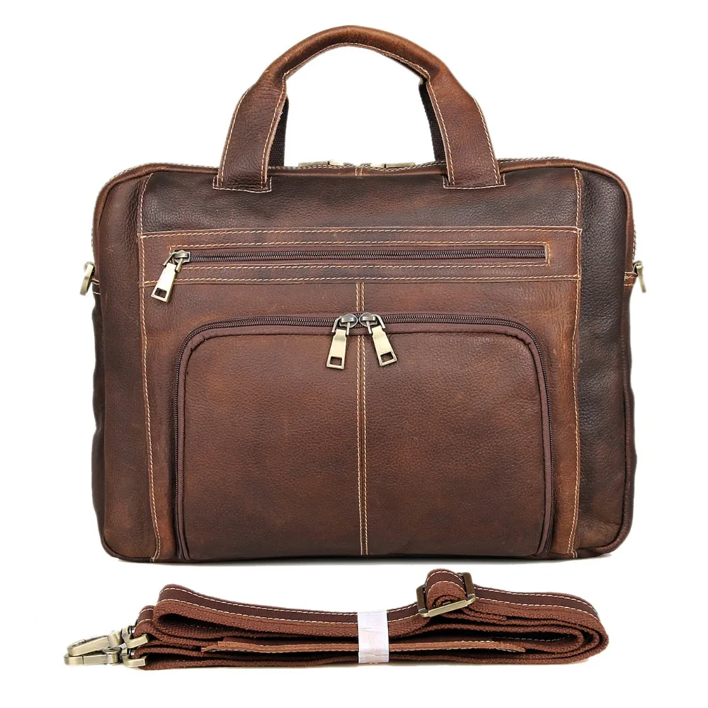 

Genuine Leather Men's Briefcase Laptop Bag Limited Handbag For Man 7310R