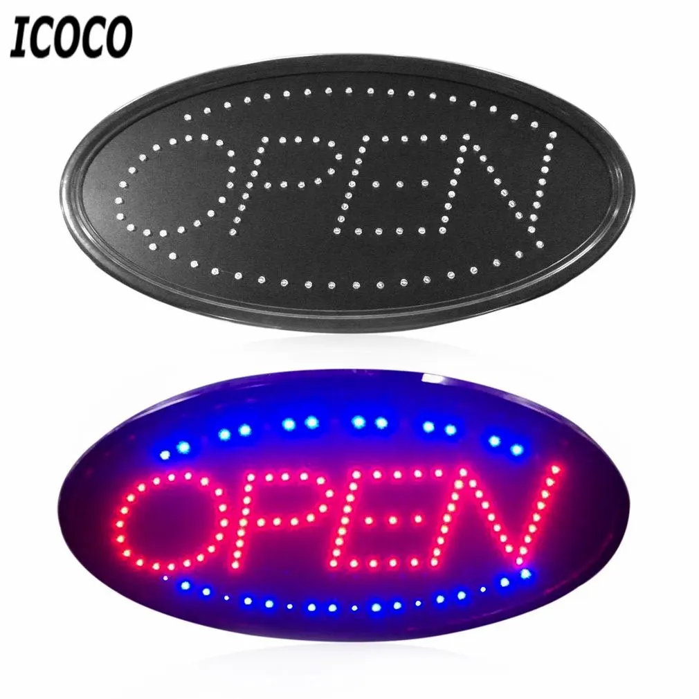 

ICOCO LED Open Sign Advertising Light Board Shopping Mall Bright Animated Motion Neon Business Store Billboard with US EU Plug