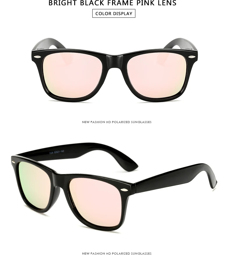 Бренд longkeader, дизайнерские Классические поляризованные солнцезащитные очки, мужские Квадратные Солнцезащитные очки для вождения, мужские очки Gafas UV400 - Цвет линз: bright black pink