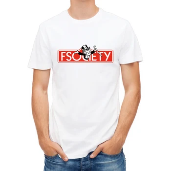 

Asian Size Men Printing TV Show Robot T-shirt Summer Casual O-Neck Short Sleeves Mr Robot Fsociety Mask T-shirt