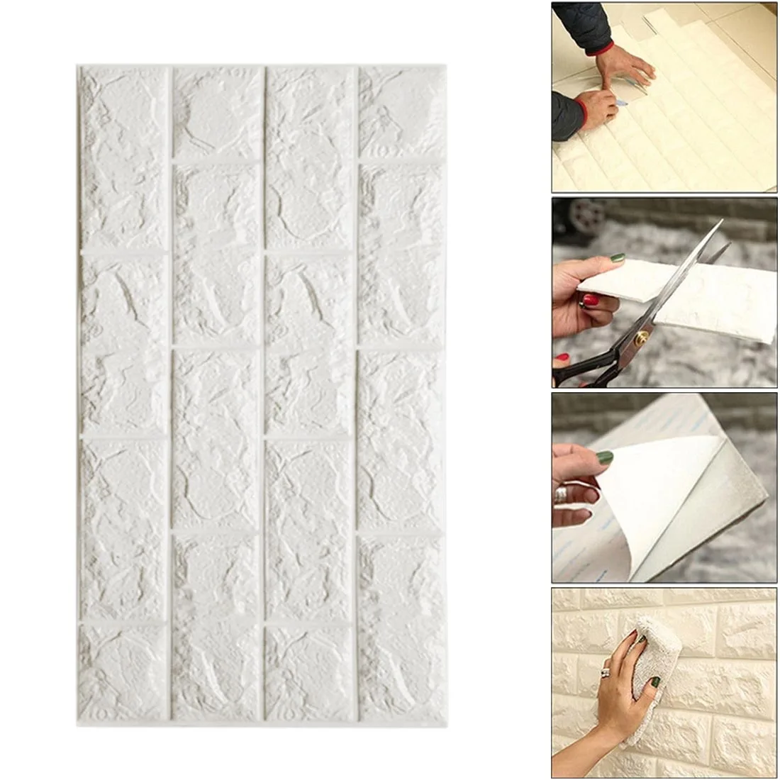 3D Wallpaper DIY Wall Stickers Wall Decor Embossed Brick Stone Wallpaper Room House Poster 60x30x0.8cm Hot Sale PE Foam
